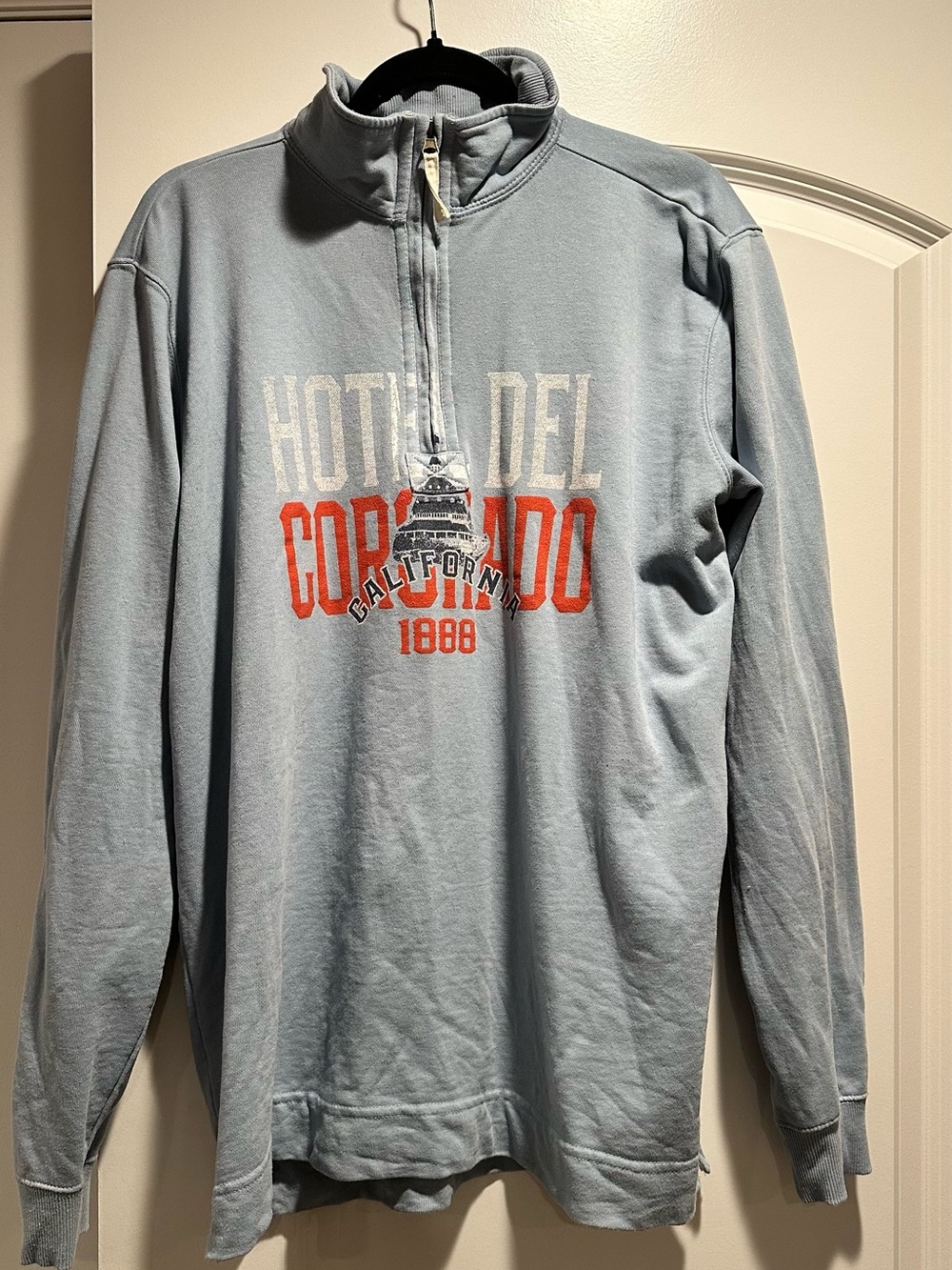 Gear For Sports Light Blue Half-Zip Pullover with Orange Graphic